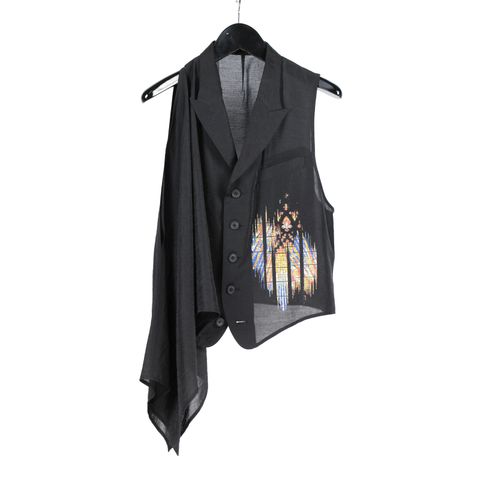 pour homme | アシメマントベスト (メンズ) / ベスト・ジレ / ブラック / HK-V04-219