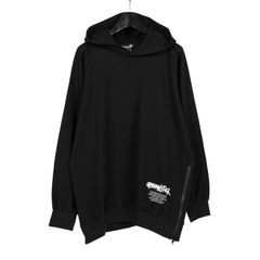 Ground Y | Yohji Yamamoto Upside Down LOGO Side Zipper Hoodie / フードパーカー (ユニセックス) / ブラック / GA-T75-079