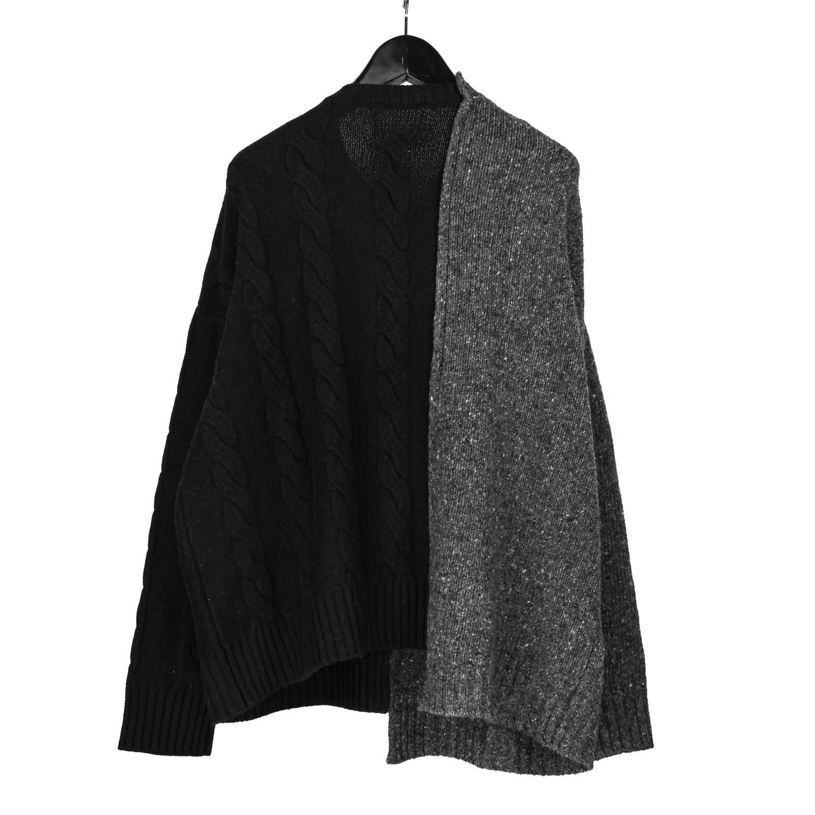 Ground Y | COMBINATION KNIT / ニットセーター (ユニセックス) / ブラック×グレー /  GL-K03-860-2
