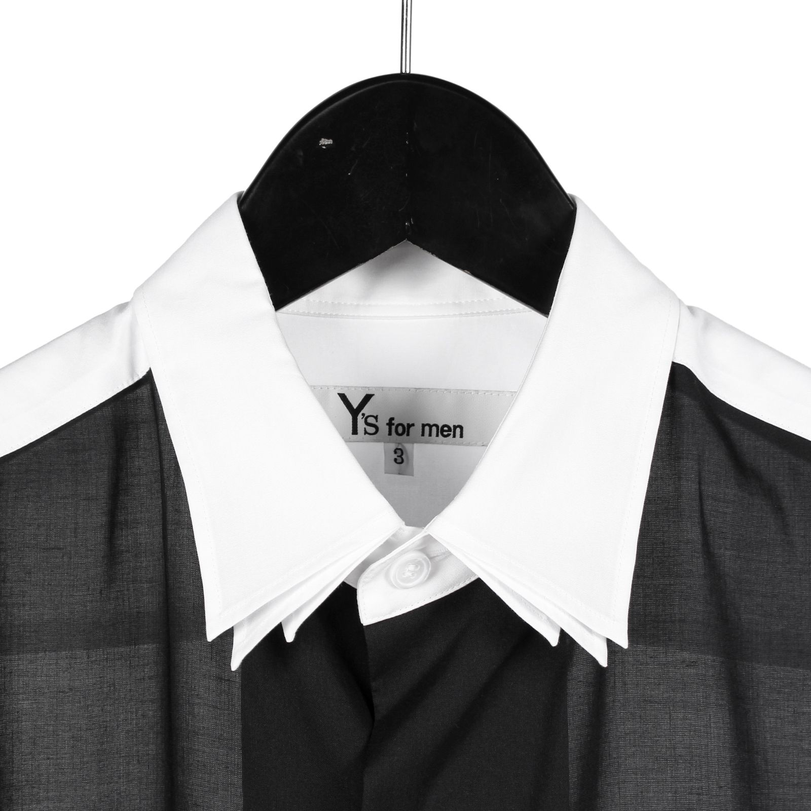 Y's for men | TRIPLE COLLAR SHIRT IN BROAD AND CELLULOSE PINK FLOWER / シャツ・ブラウス (ユニセックス) / ブラック / ML-B17-858