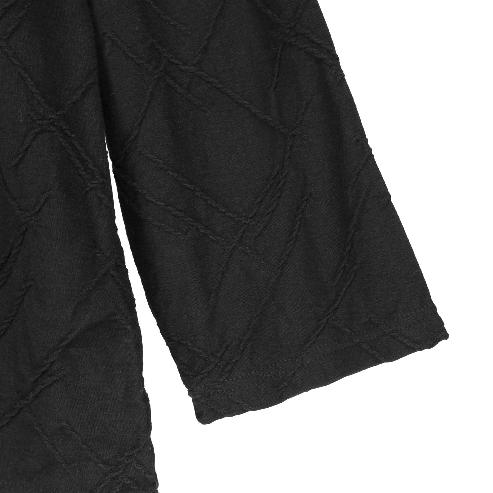 pour homme | タックジャガード丸首長袖 (メンズ) / 長袖カットソー / ブラック / HK-T82-093