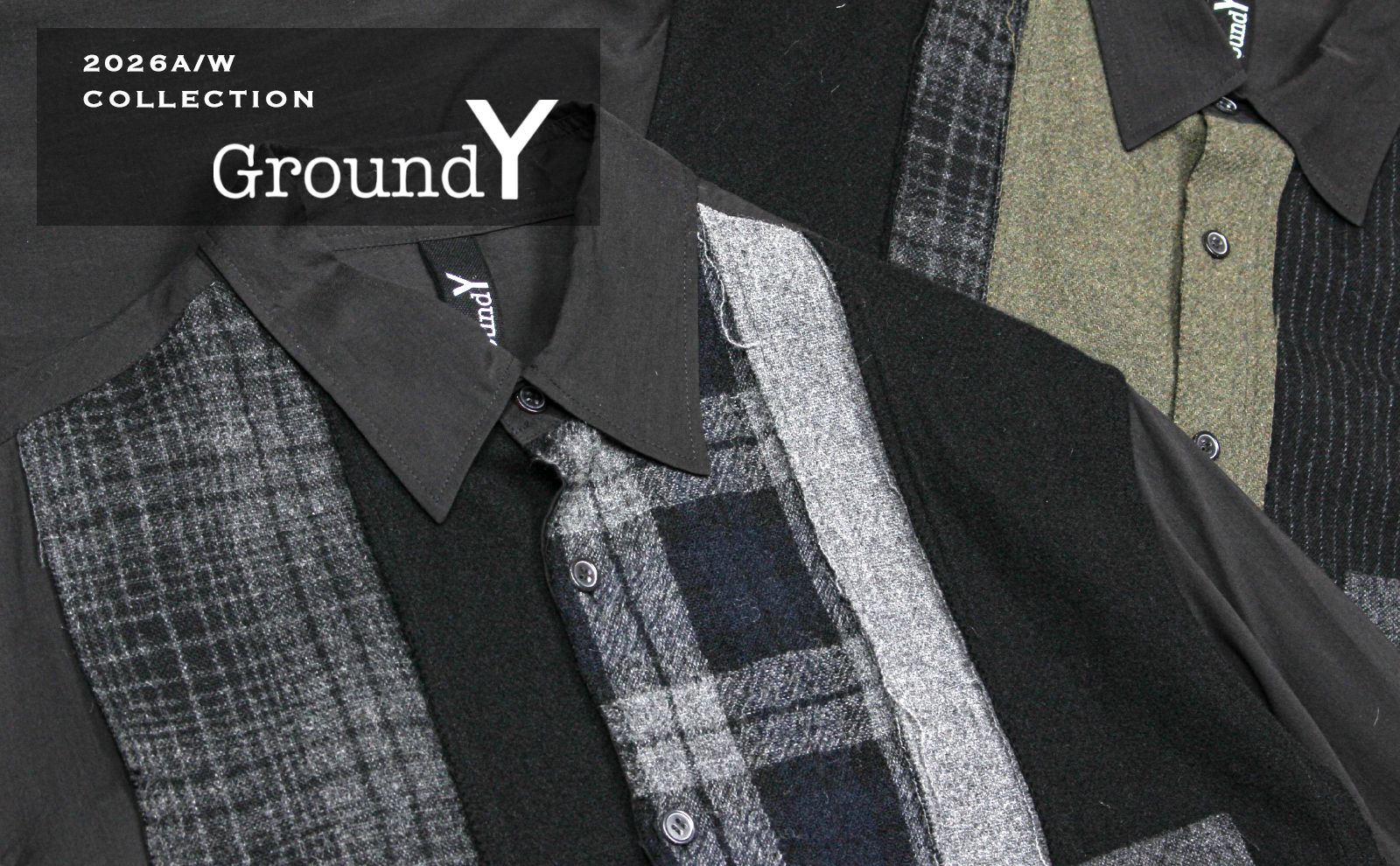 Ground Y [ 異なる素材で切り替えを施したシャツ ]