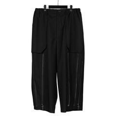 T-W Gabardine Leg Zipper Detail Pants / GJ-P06-100