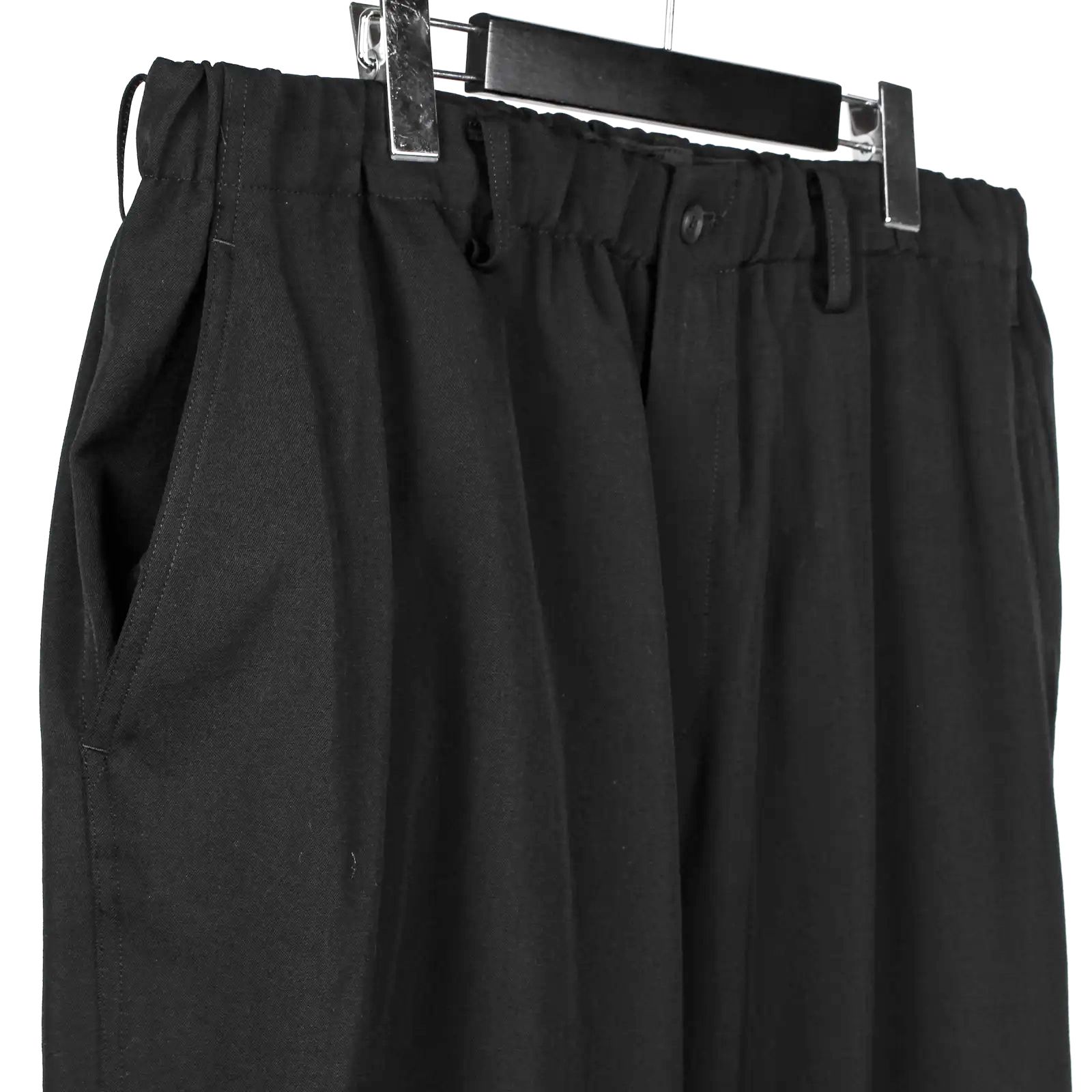 pour homme | ダブルステッチゴムP (メンズ) / シワギャバパンツ / ブラック / HW-P15-100