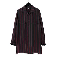 Y's for men | 縞胸フラップ開襟 / シャツ・ブラウス (メンズ) / ブラック / MJ-B15-204