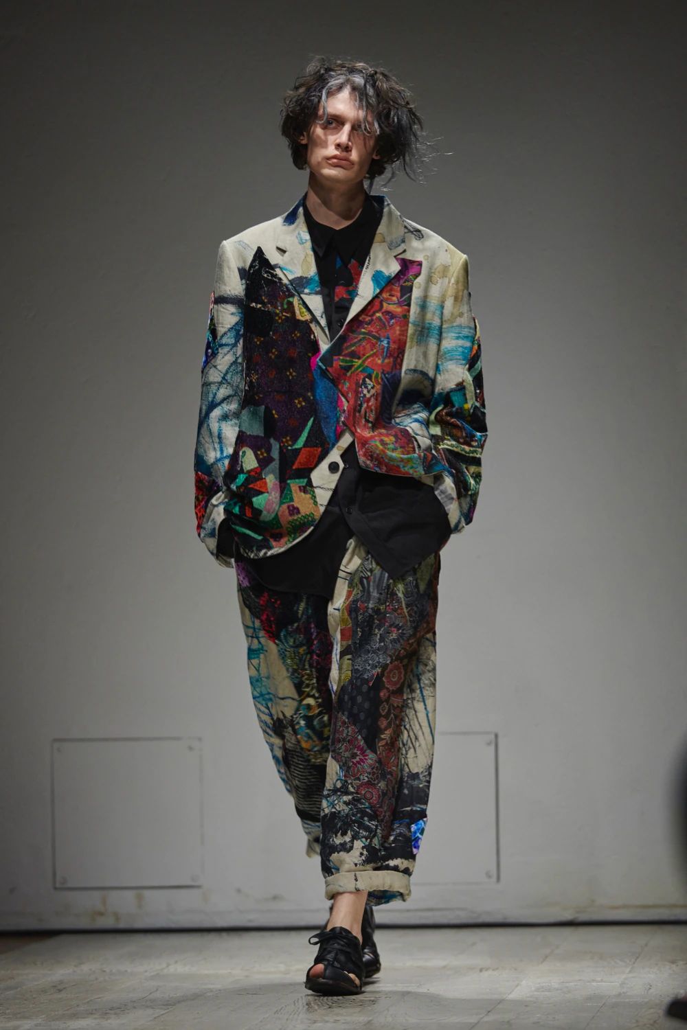 pour homme パッチワーク付重ね衿B / HZ-B57-012