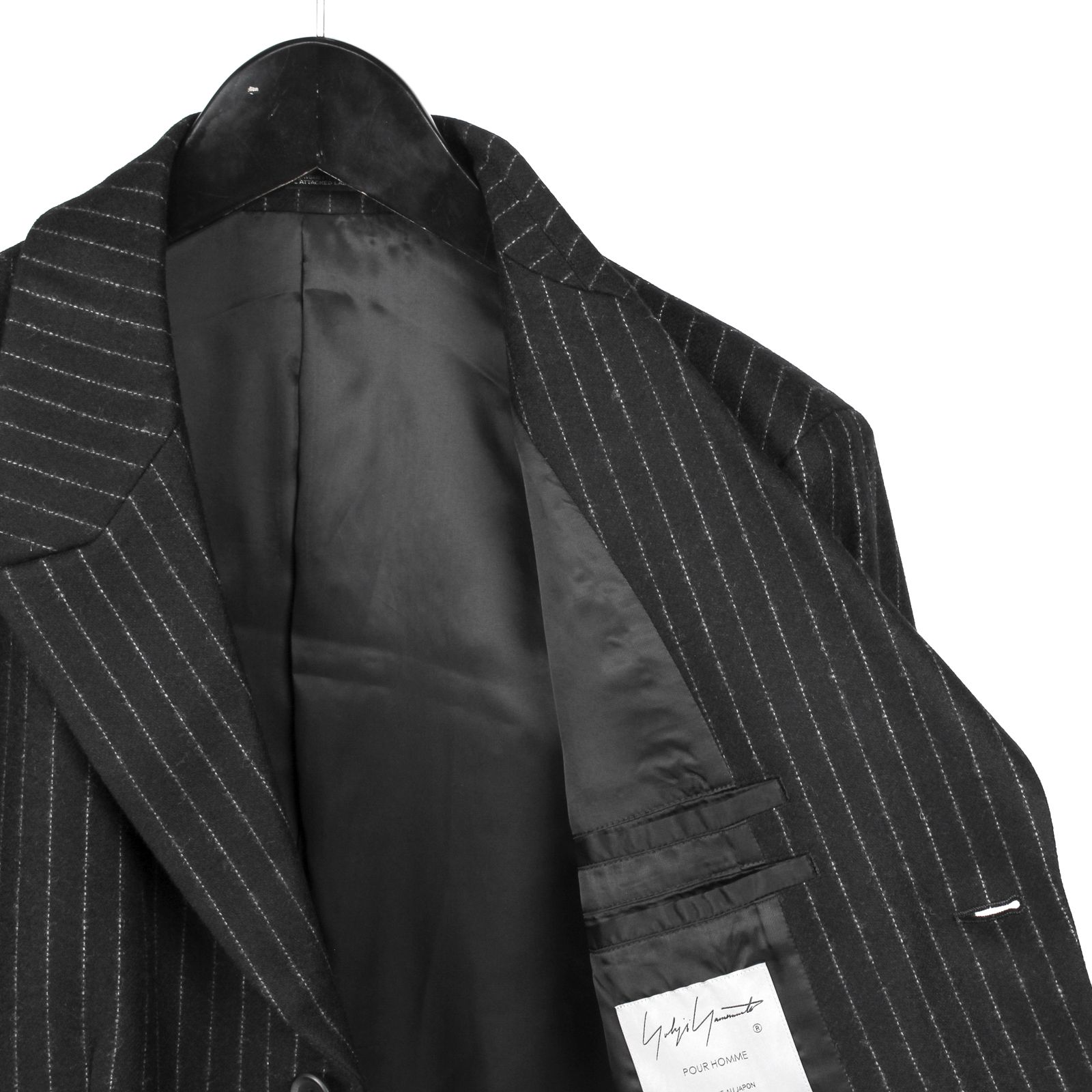 pour homme  | ストライプドクターJ / ジャケット(メンズ) / ストライプフラノ / ブラック / HW-J34-138
