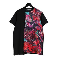 pour homme パッチワーク柄切替半袖 / HZ-T21-078