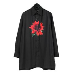 Y's for men | OVERSIZED SILHOUETTE SHIRT IN BROAD AND CELLULOSE BLACK DAHLIA / シャツ・ブラウス (ユニセックス) / ブラック / ML-B18-857