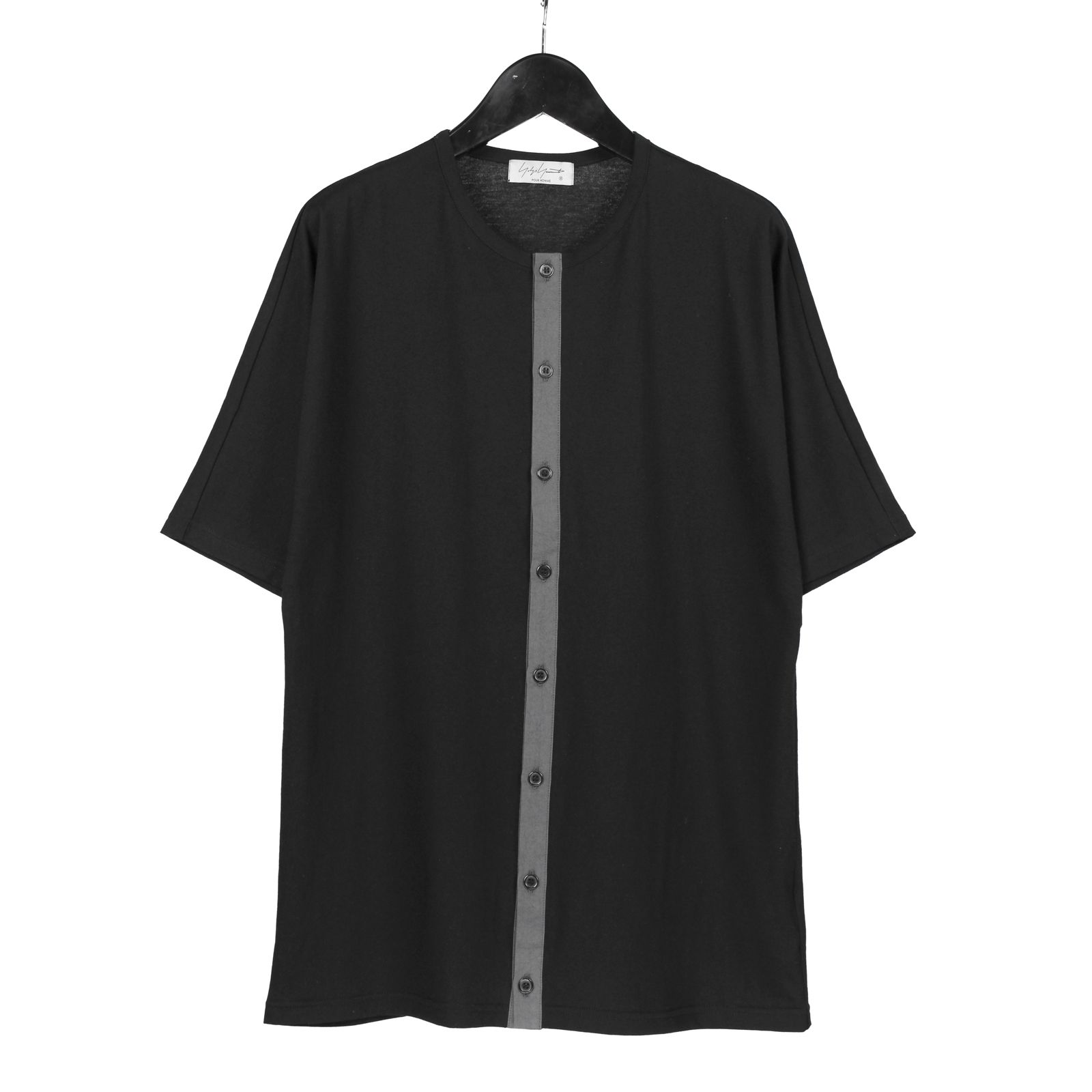 pour homme | 前開き脇マチ半袖 (メンズ) / 半袖シャツ・カットソー / ブラック / HK-T61-277