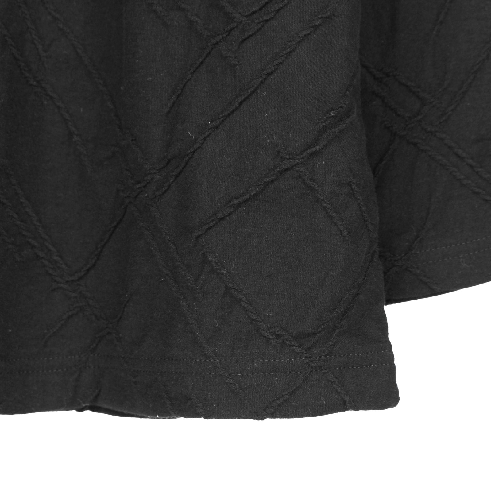 pour homme | タックジャガード丸首長袖 (メンズ) / 長袖カットソー / ブラック / HK-T82-093