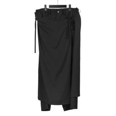 Ground Y | WOOL GABARDINE WRAP PANTS / ラップパンツ (ユニセックス) / ブラック / GA-P06-101
