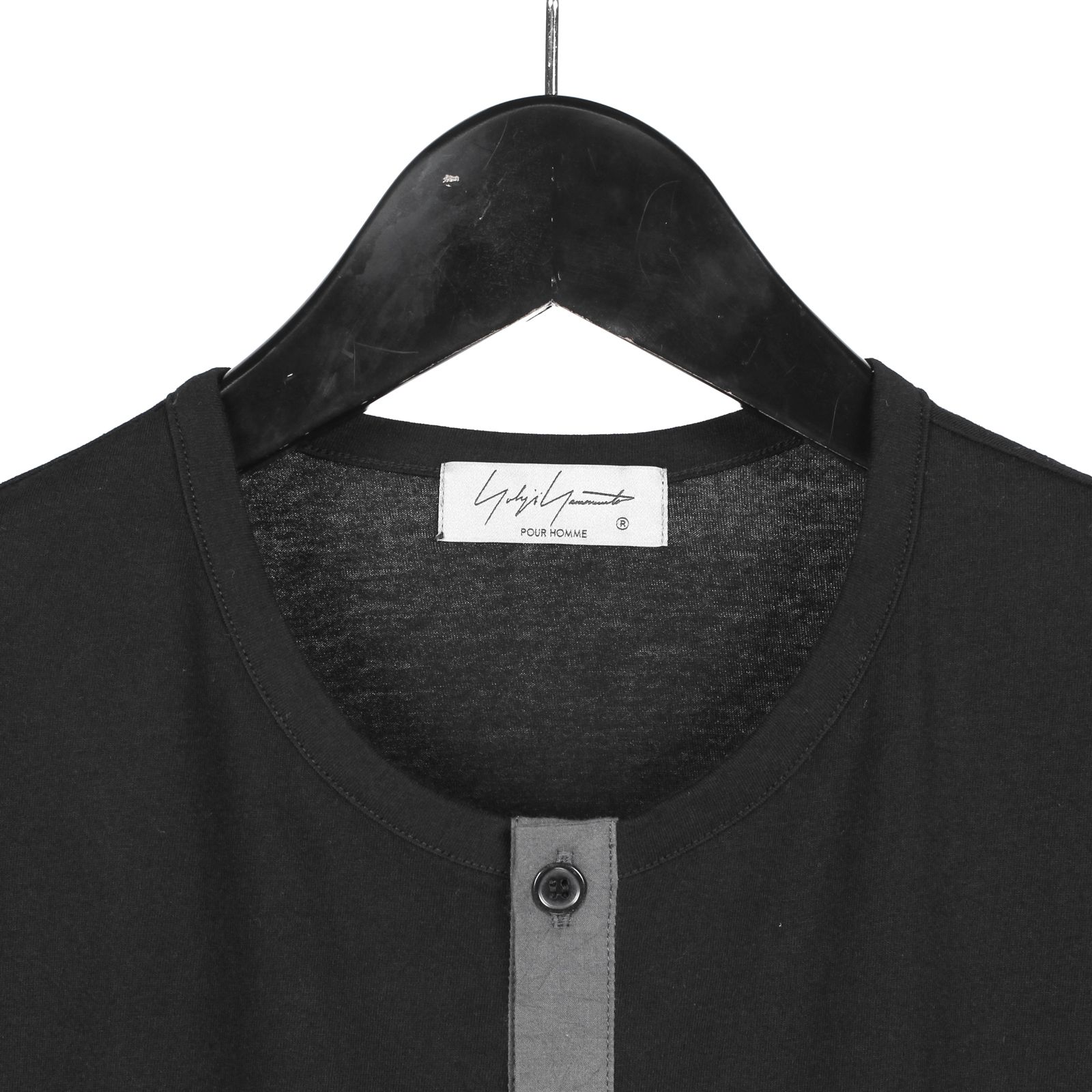 pour homme | 前開き脇マチ半袖 (メンズ) / 半袖シャツ・カットソー / ブラック / HK-T61-277