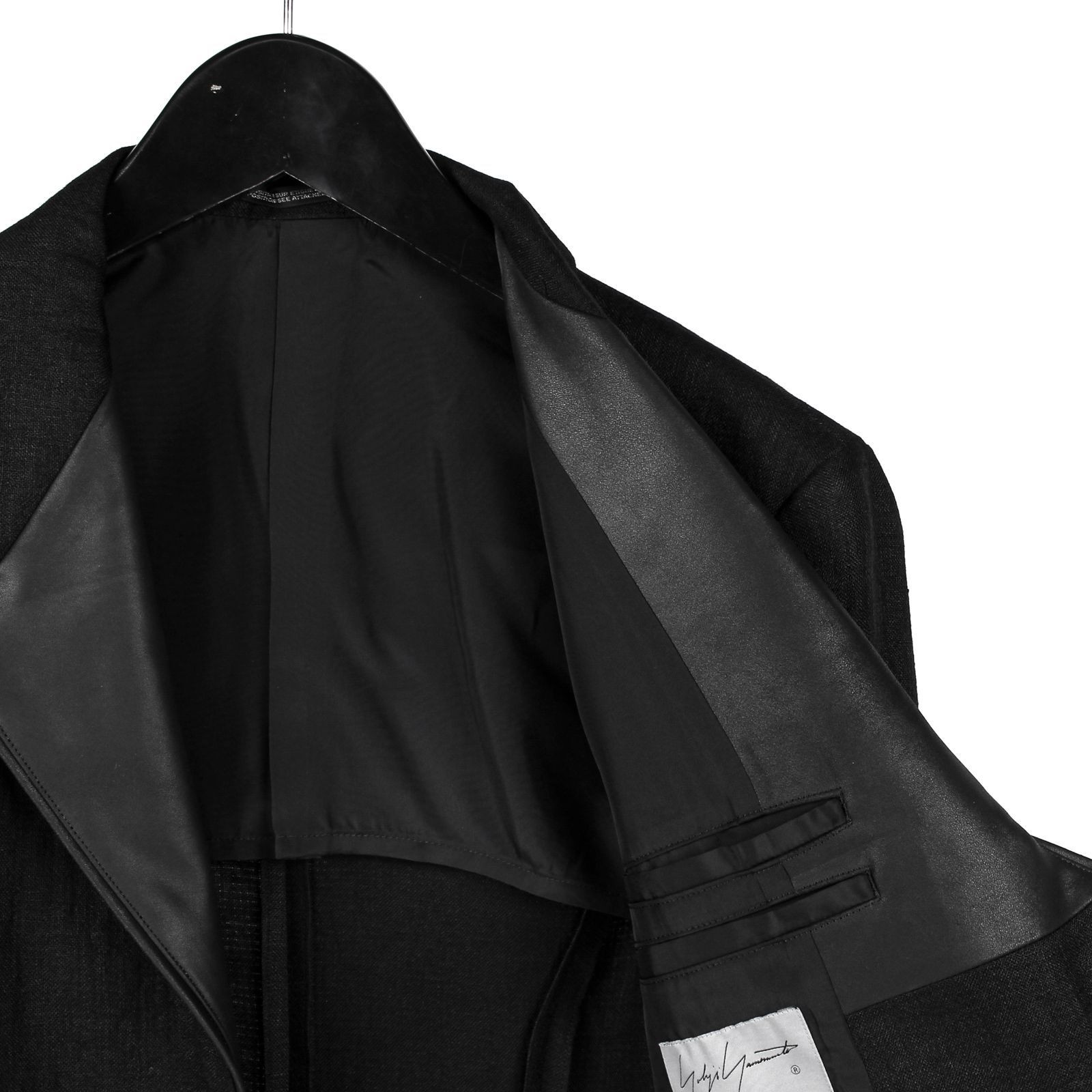 yohji yamamoto - pour homme 前端角レザープリーツmJKT / HZ