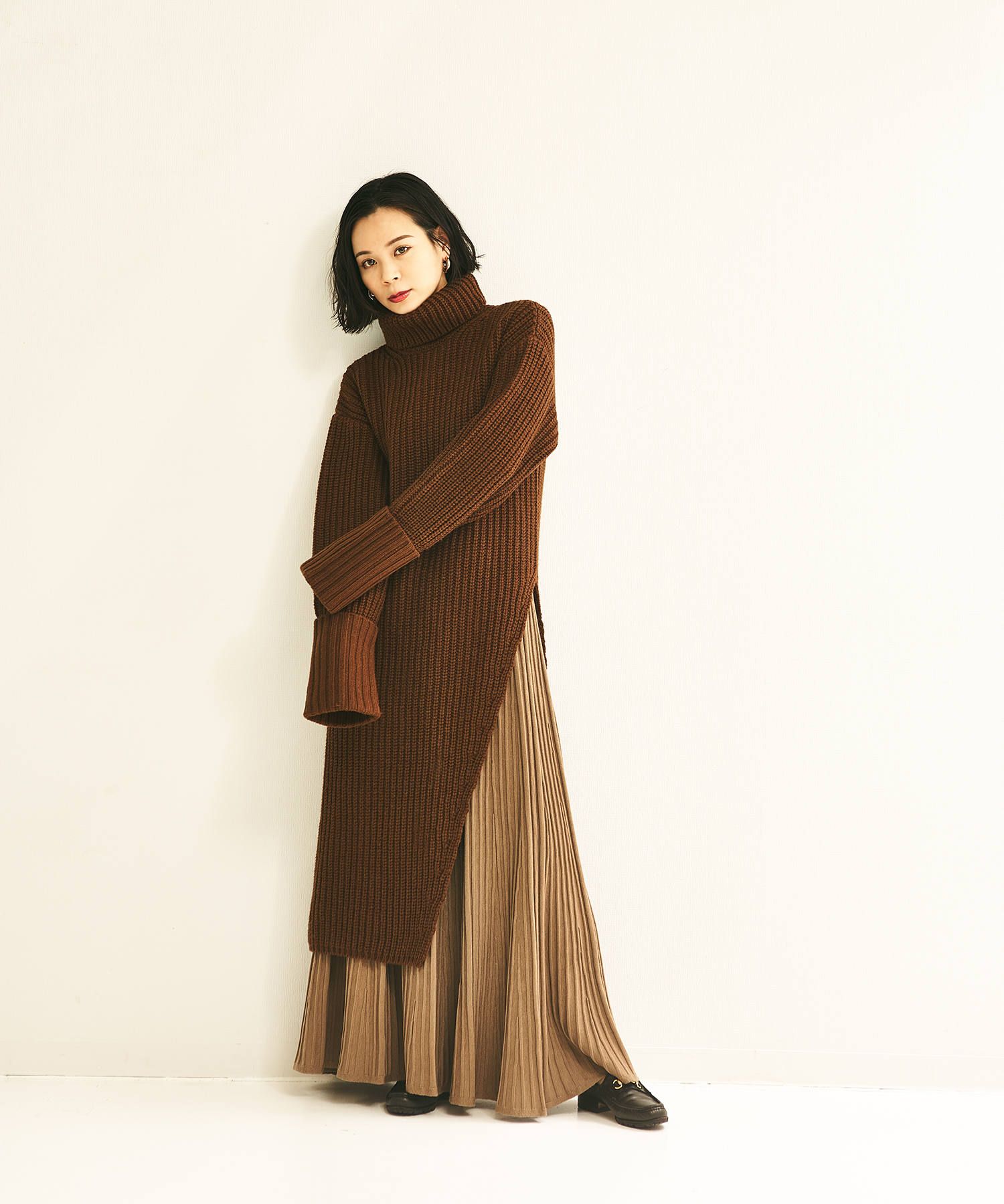 Ant Crochet Long Slit Pullover 畦ロングスリットワンピース Ant