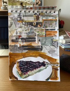 Blueberry tart at Café Aalto