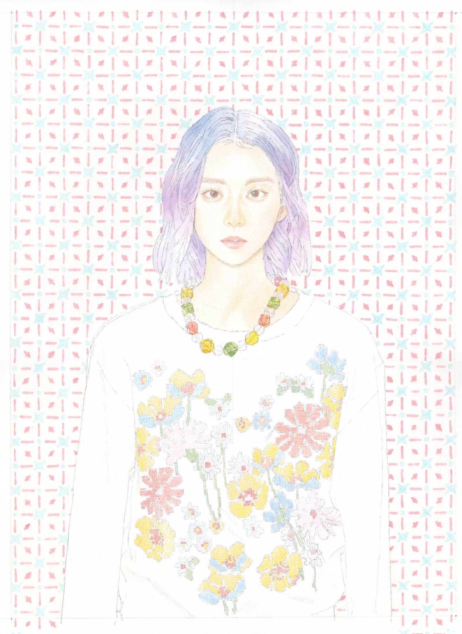 a portrait (flower stitch)