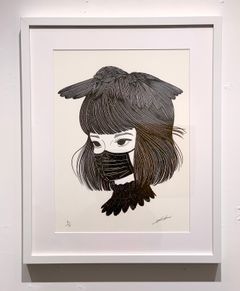 カラス少女：ネオシルク版画