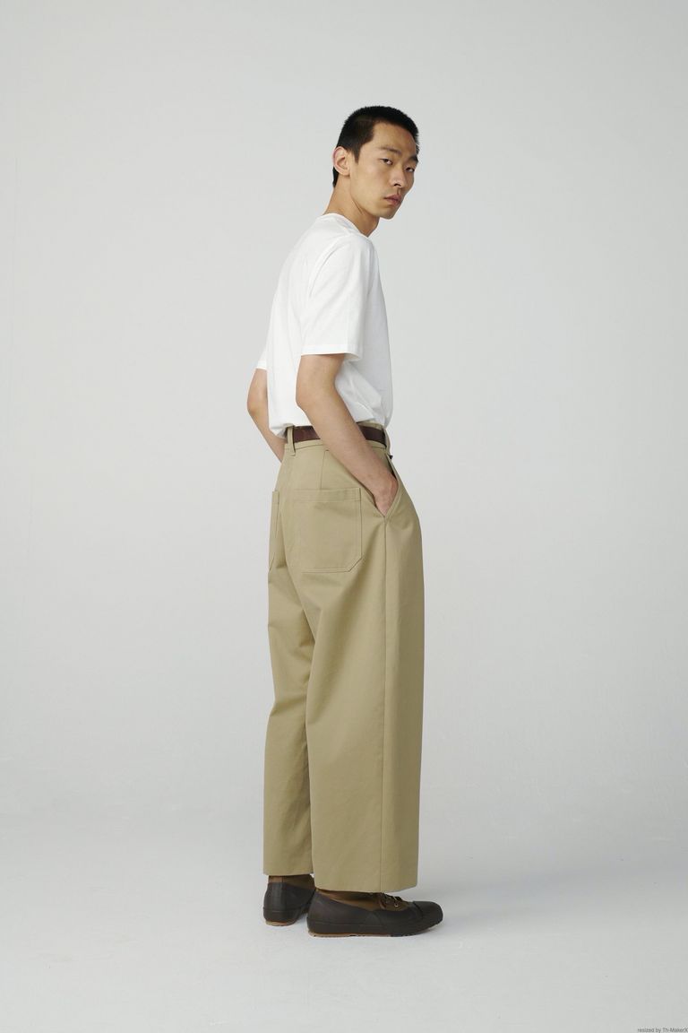 STUDIO NICHOLSON - sorte/deep pleat volume pants -tan- 22aw