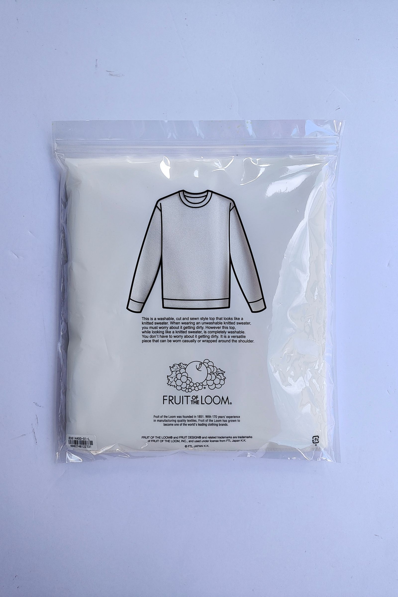 FRUIT OF THE LOOM - CUT AND SEWN TOP “LIKE A KNITTED SWEATER