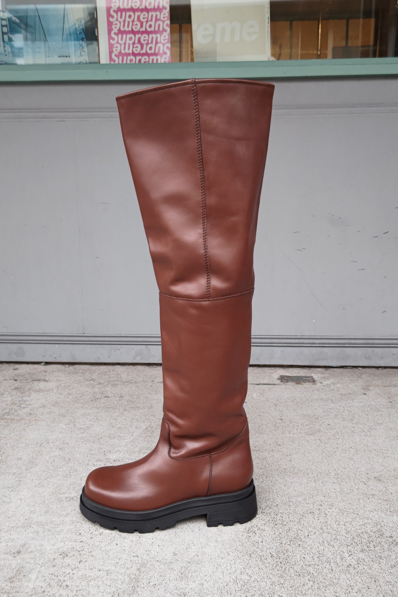 INSCRIRE - long boots -brown- 22aw | asterisk