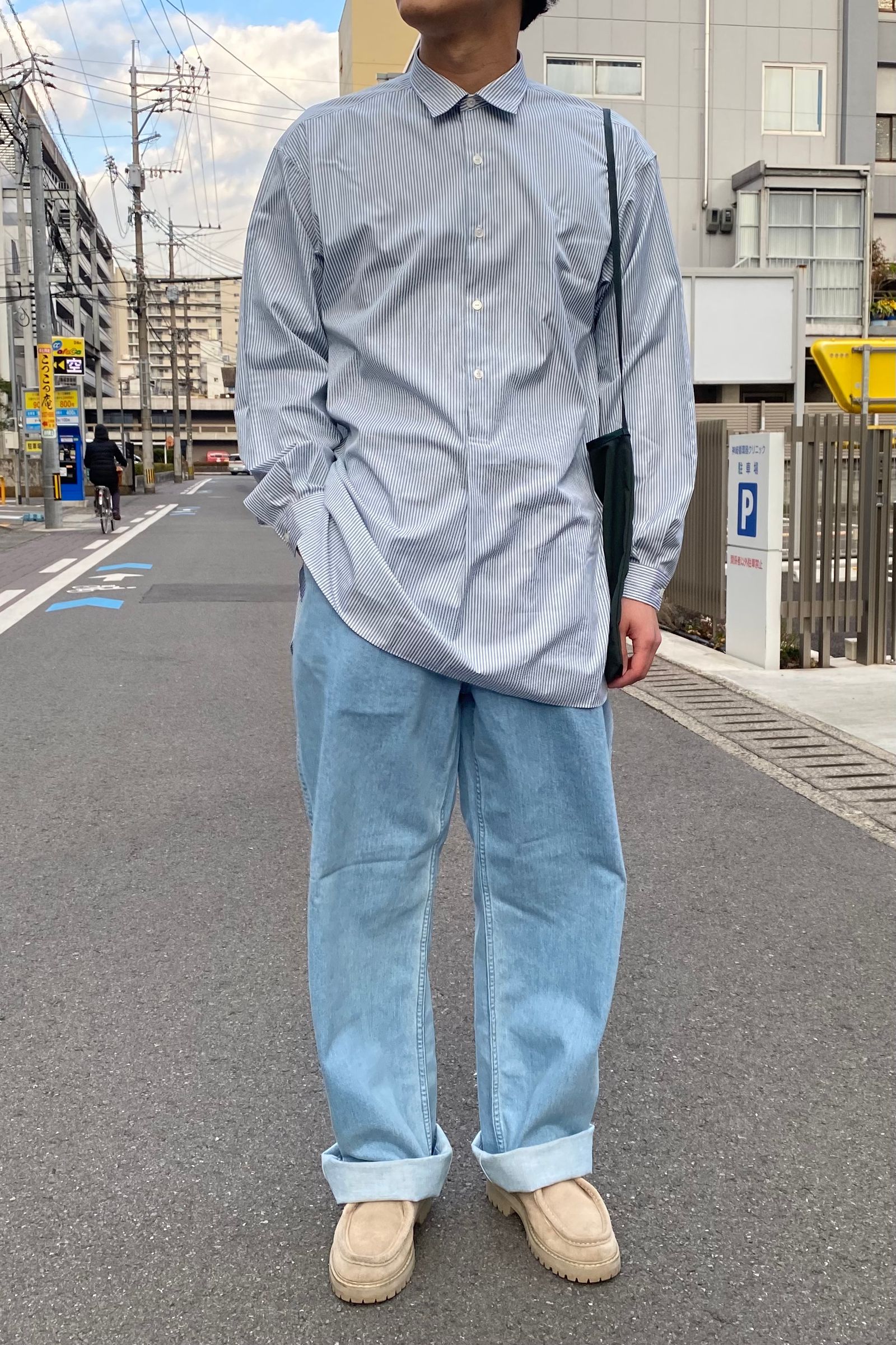 A.PRESSE   pullover grandpa shirts  stripe  ss 日発売