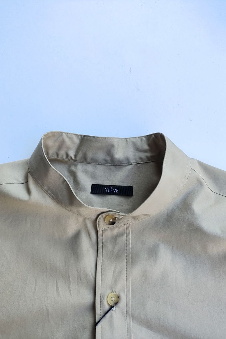 YLÈVE - COTTON TYPEWRITER SH オーバーサイズバンドカラーシャツ  