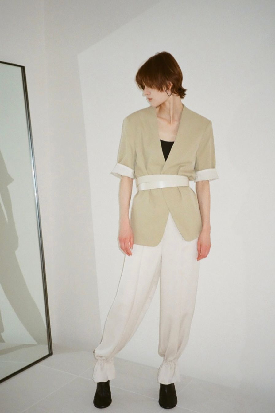 IIROT - high rise band pants -beige- 23ss | asterisk