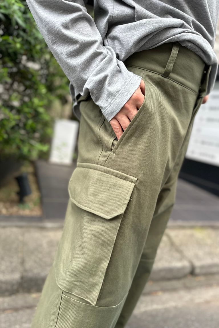 blurhms ROOTSTOCK - Cotton Serge 47 Pants-Olive-23aw men | asterisk