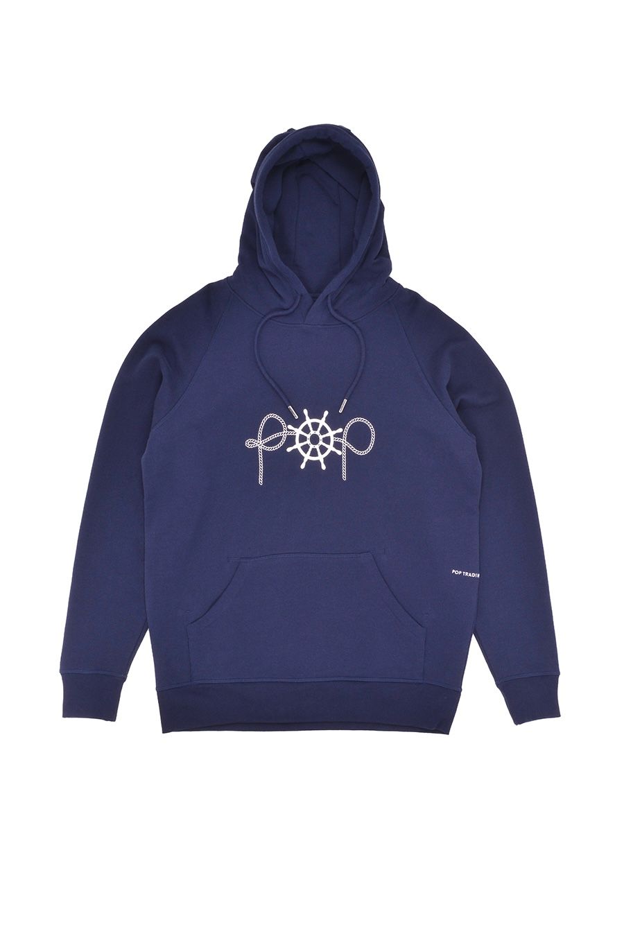 Pop Trading Company - captain embroidery hooded sweat -navy- 23ss