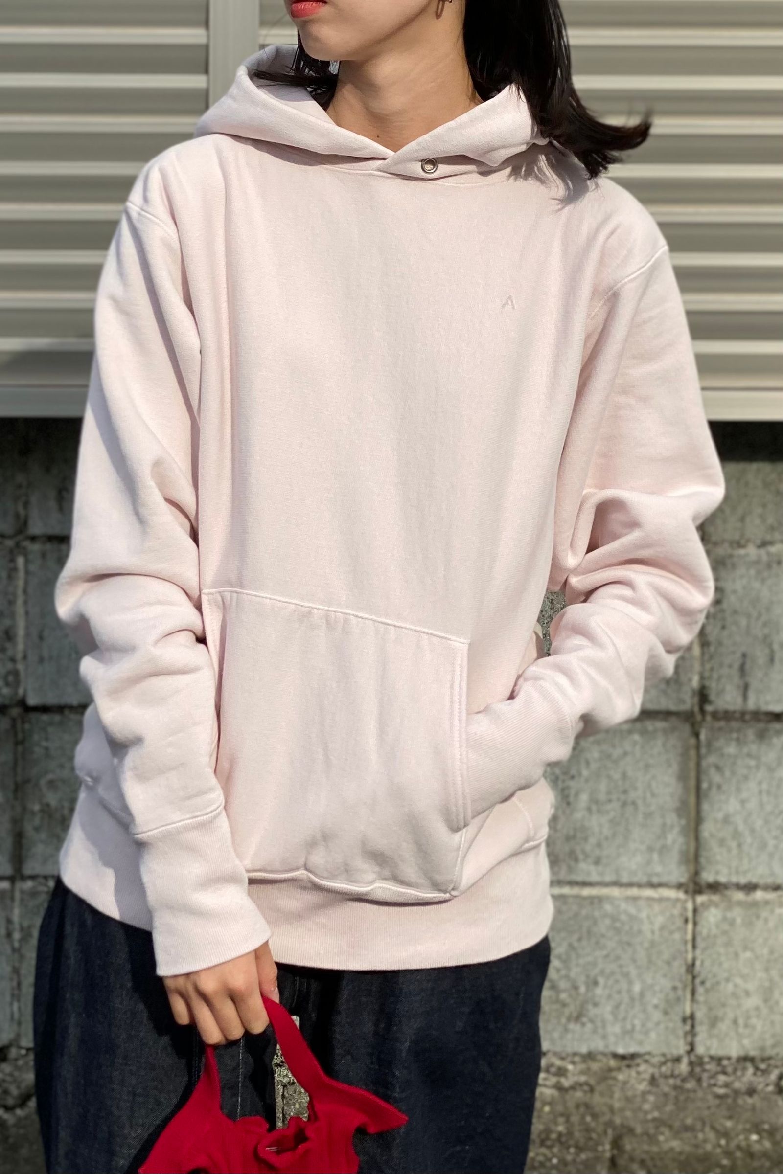 ATON - natural dye urake hoodie -pink / geranium- 22aw women
