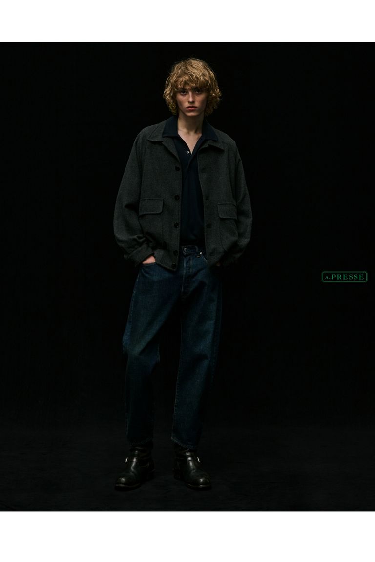 A.PRESSE - Cashmere Light Flannel Blouson -M.GRAY- 2024STYLE1 