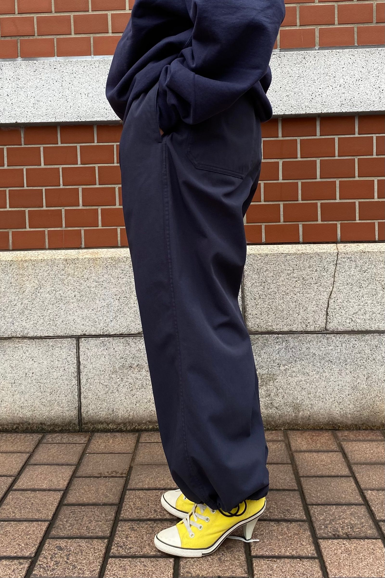 Y - organic cotton recycle polyester twill easy trousers
