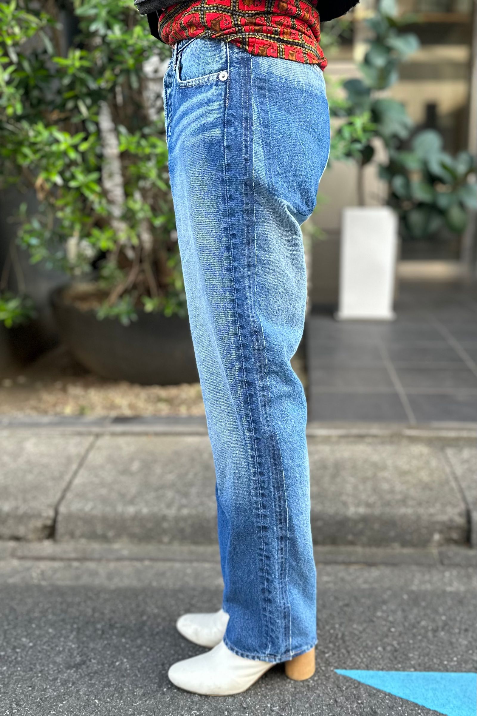 INSCRIRE - Straight Patch Different Denim -blue used- 23aw women