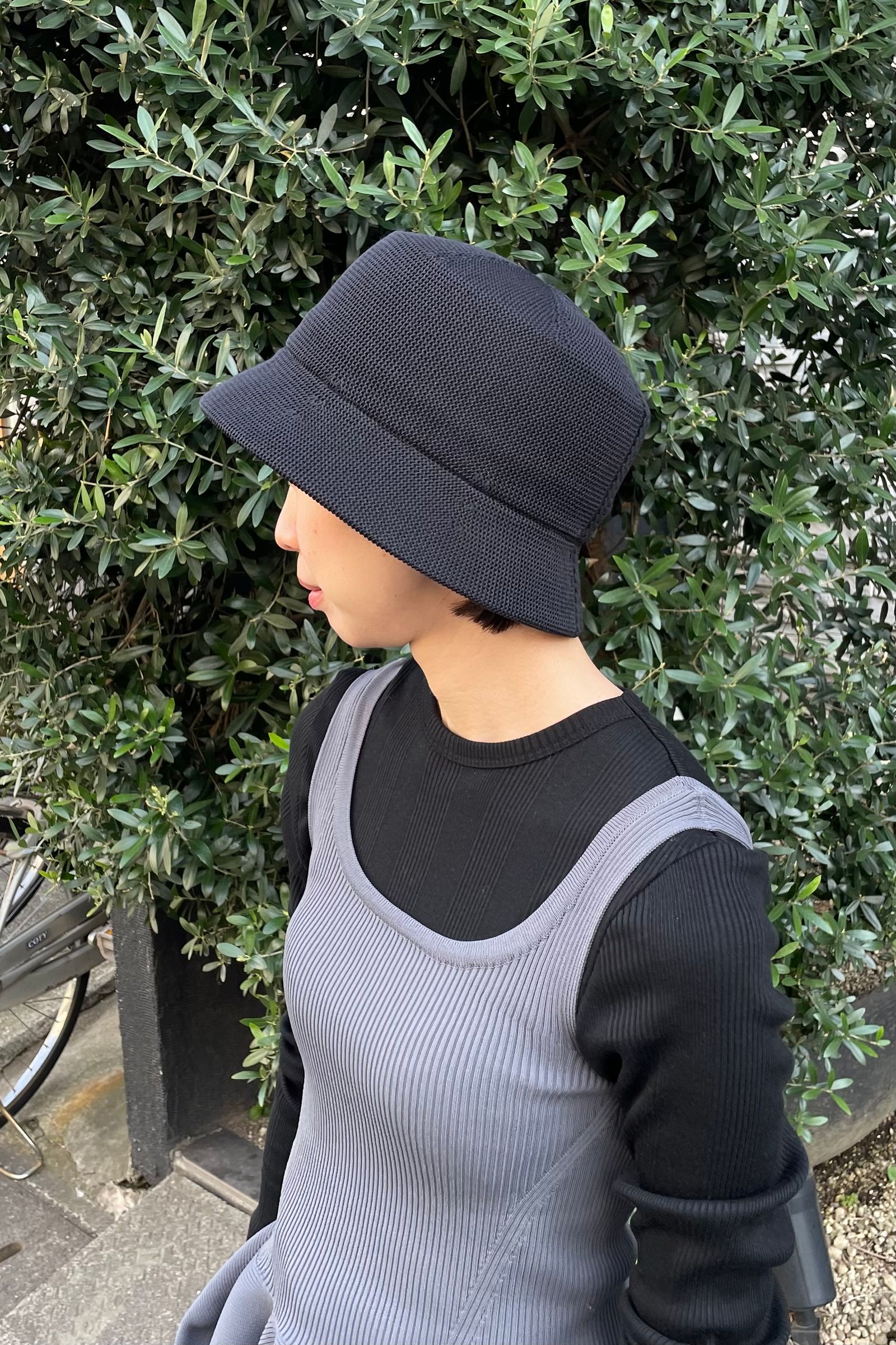 CFCL - mesh knit hat -black- 23ss unisex | asterisk