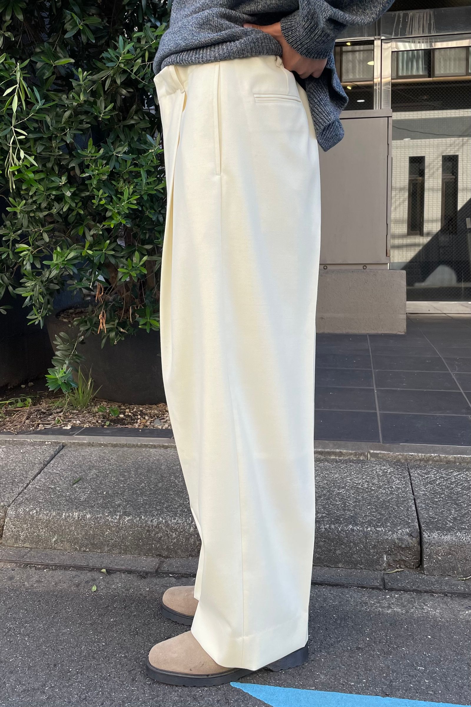 blurhms21aw Wool Surge Super Wide Slacks - スラックス