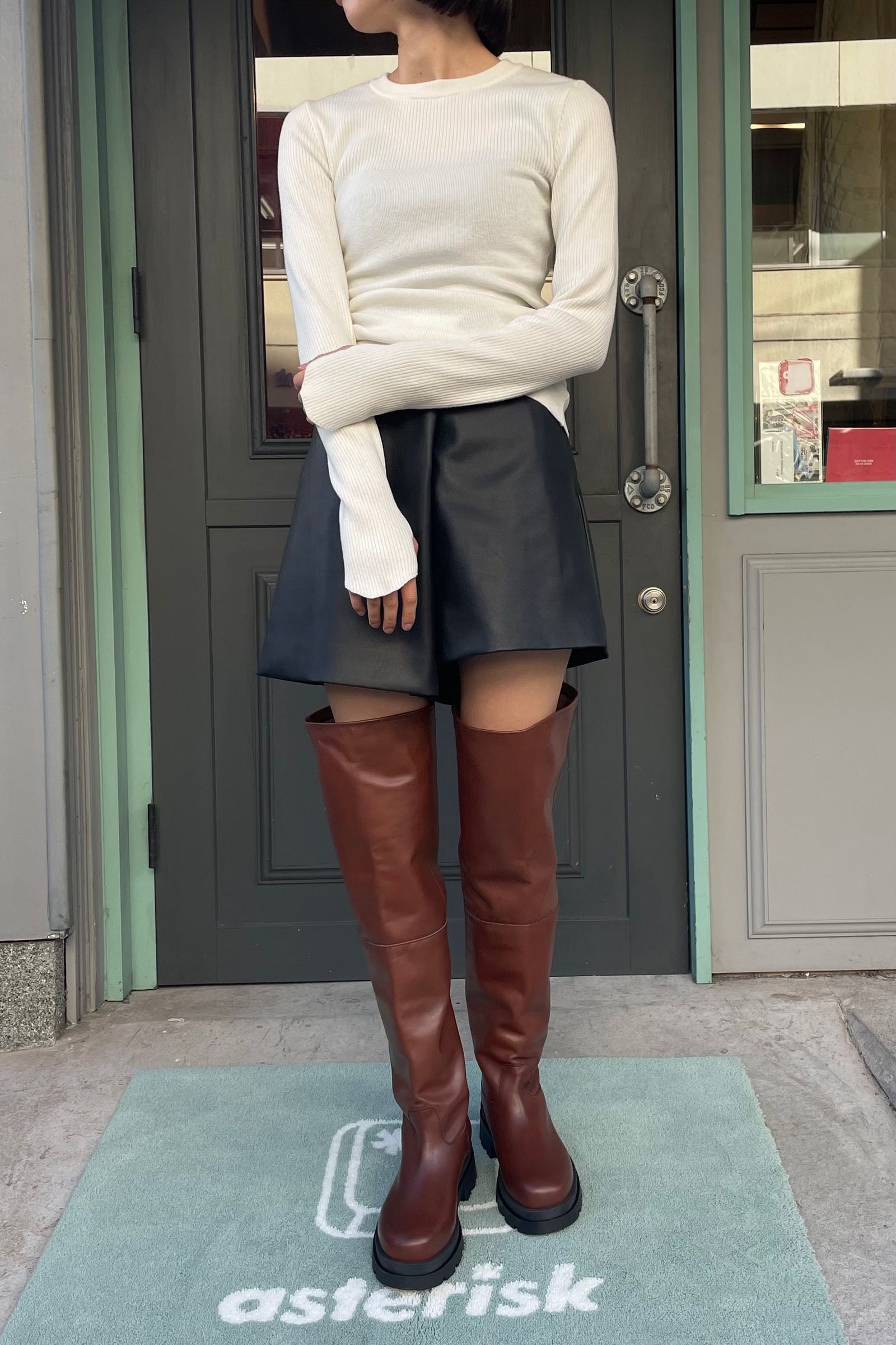 INSCRIRE - long boots -brown- 22aw | asterisk