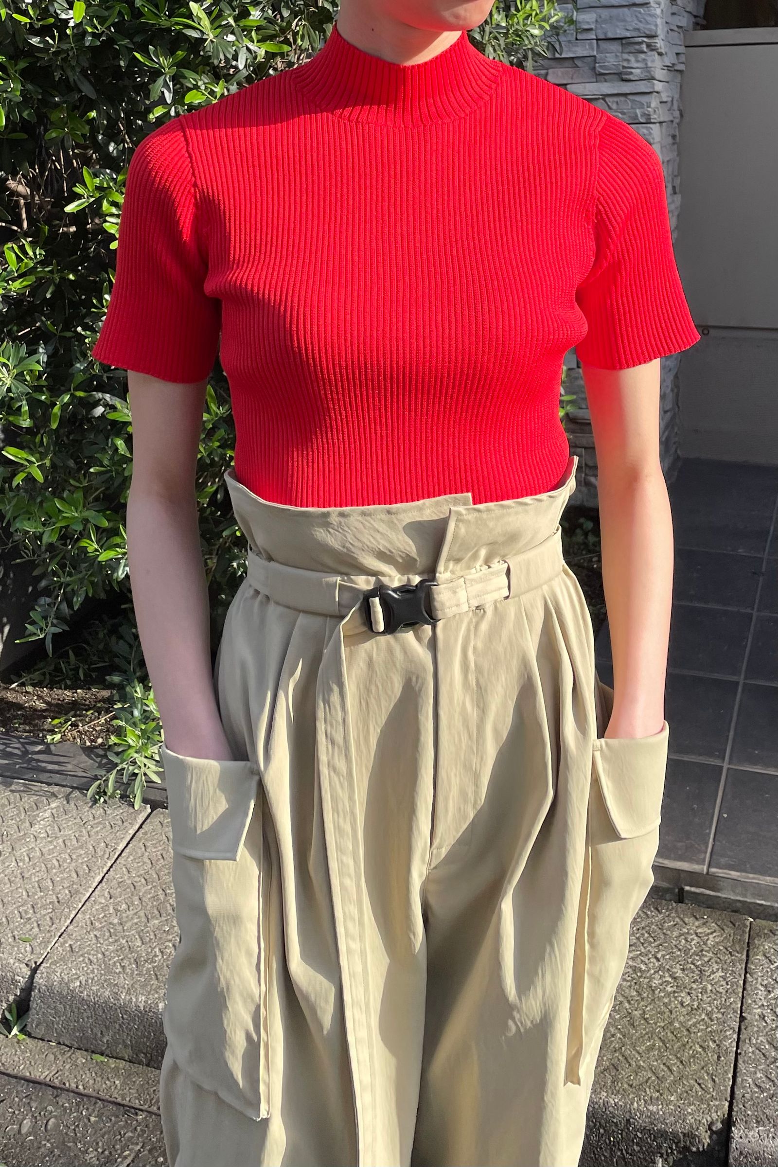 IIROT - rib cropped knit tops -red- 23ss | asterisk