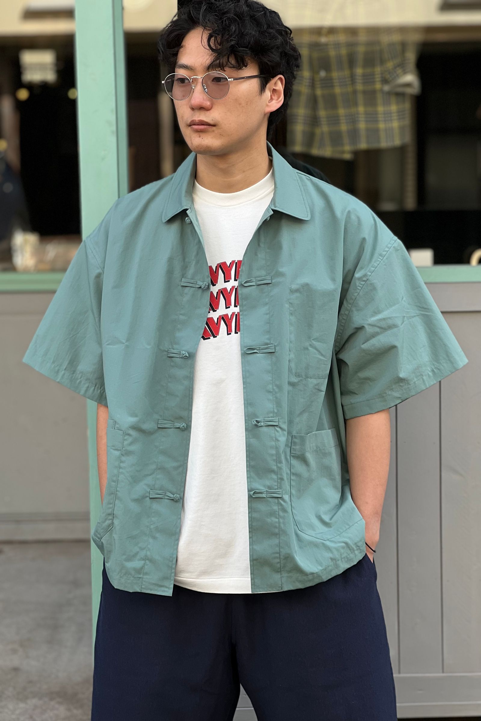 is-ness - kang fu shirt -dark green- 22ss | asterisk