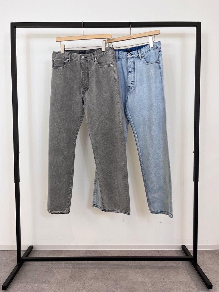 YLÈVE - 【先行予約】13.5oz DENIM BAGGY FADE-ice black-women 24aw