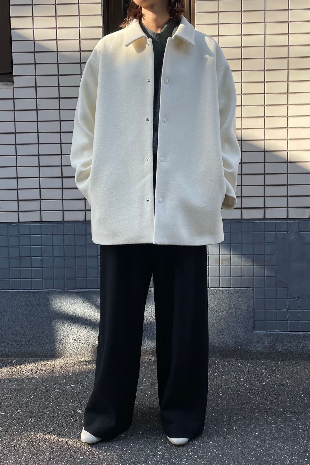 冬の白アウターで格上げstyle/ATON