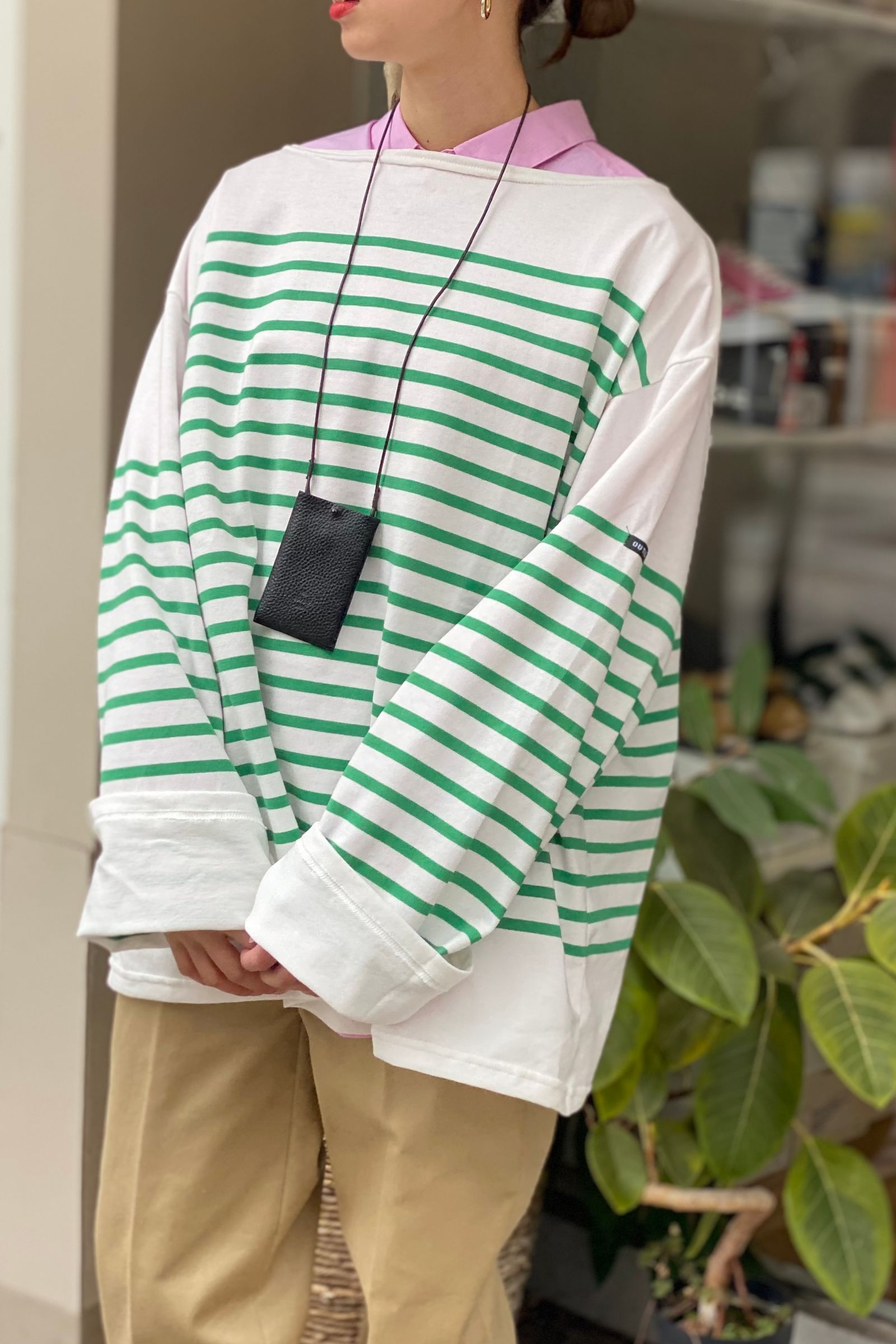 OUTIL - バスクシャツ/tricot aast -off/green briar- 23ss