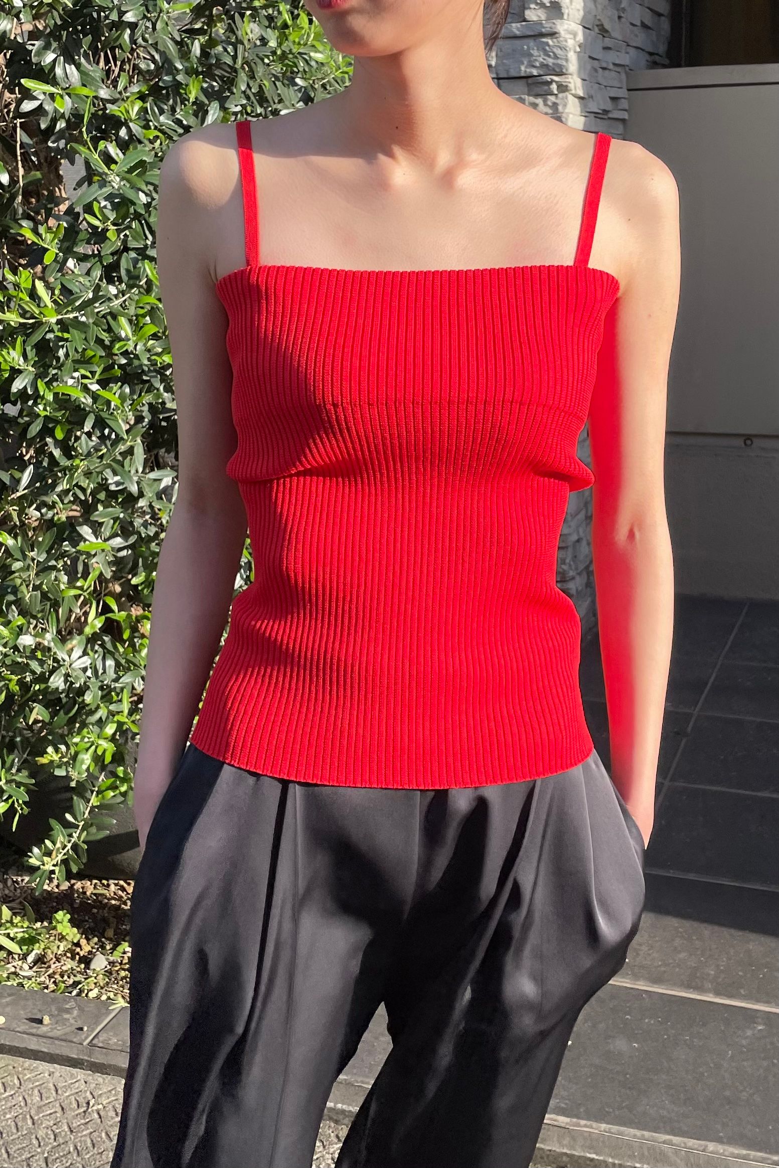 IIROT - rib camisole -red- 23ss | asterisk