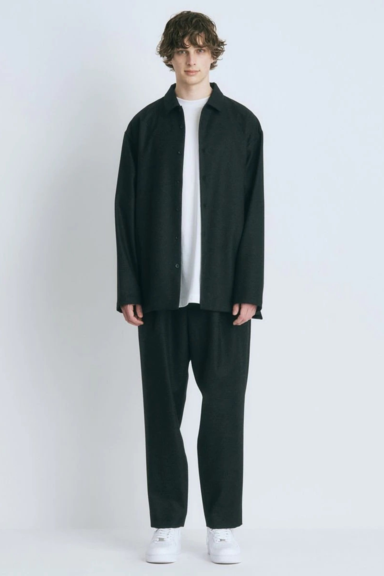 ATON - wool saxony | oversized shirt 21aw men | asterisk