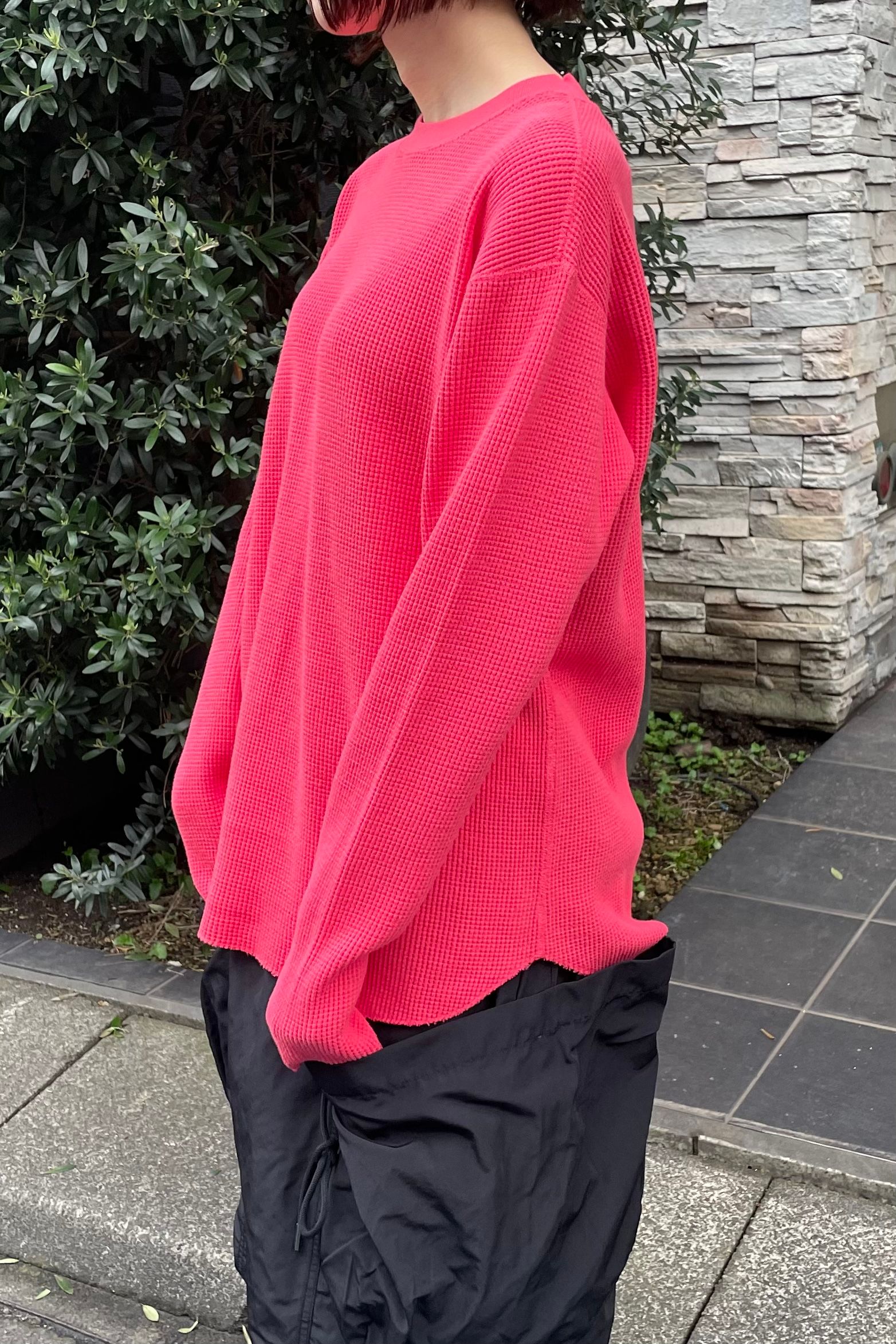 UNUSED - overdyed chemical wash thermal -red- 23ss | asterisk