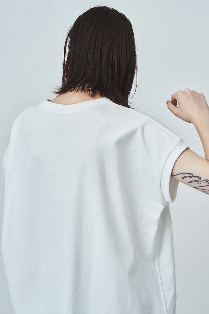 ATON - supima air 12/- oversized tank top -white- women 23ss