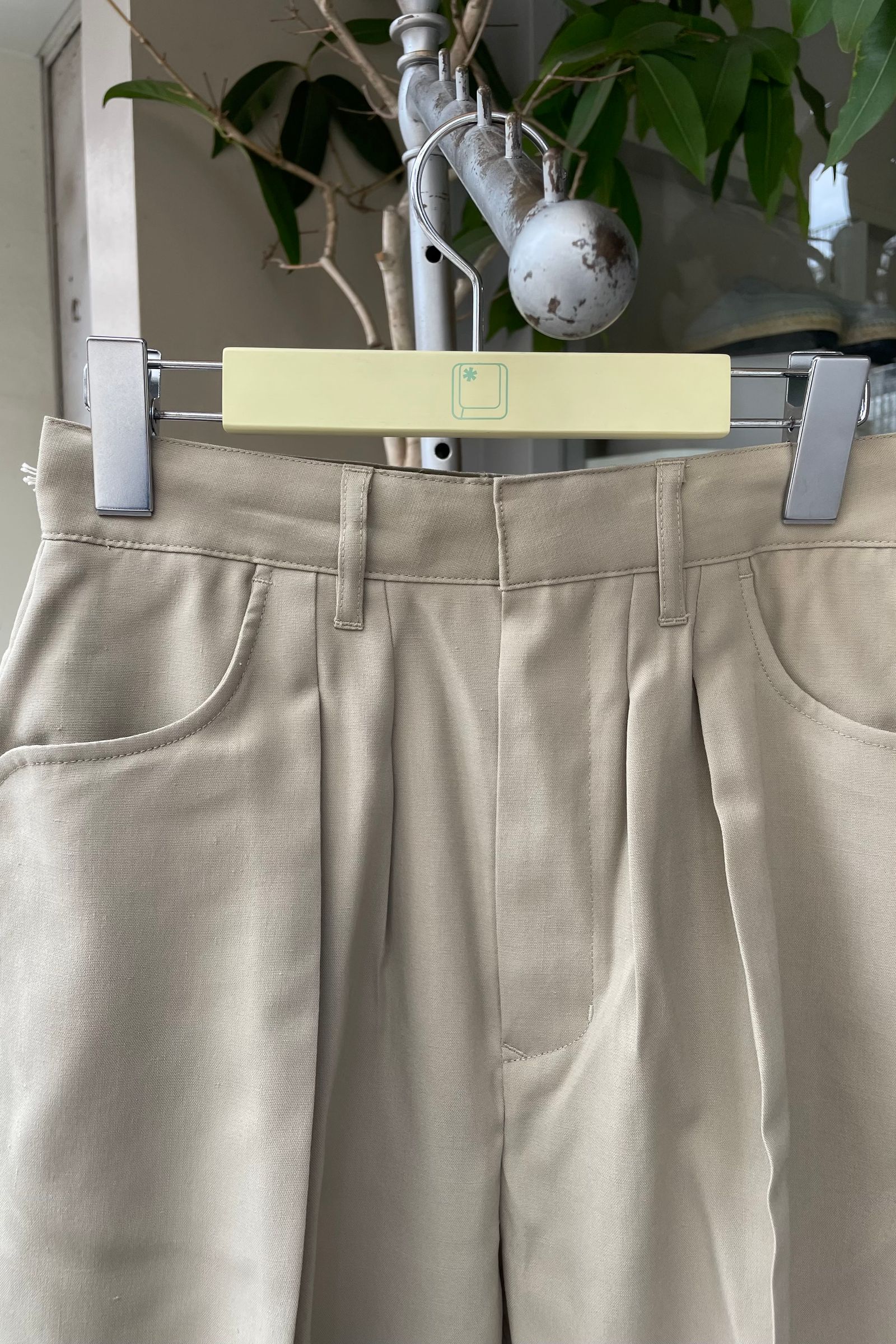 FARAH - 2タックワイドパンツ/T/Rホップサック-beige- 23ss women