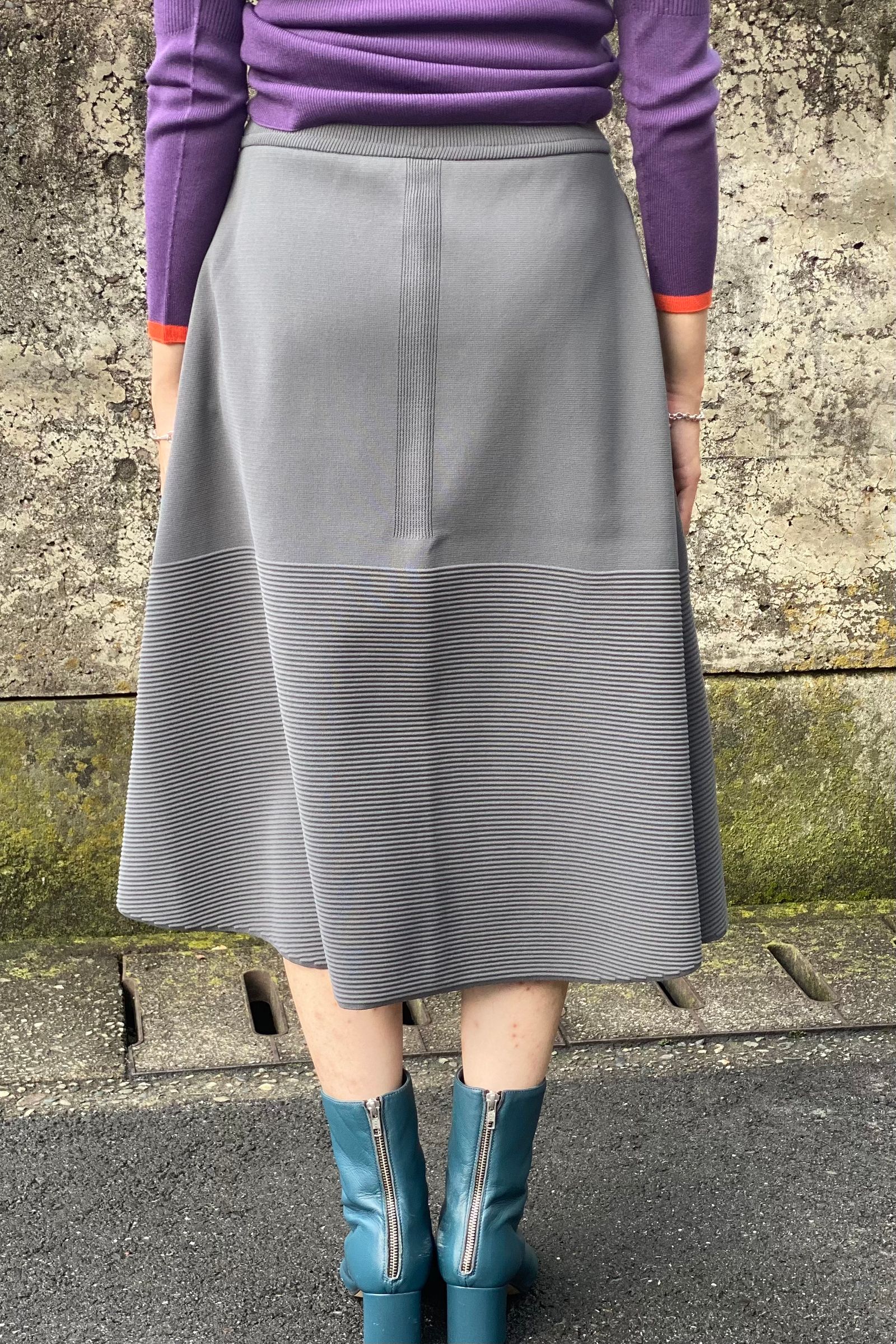 milan rib skirt 1 -grey- 22aw women - 1