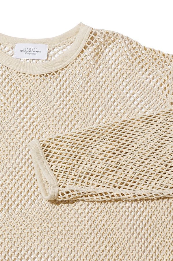 UNUSED - Mesh long Sleeve Tee -white- 24ss women | asterisk