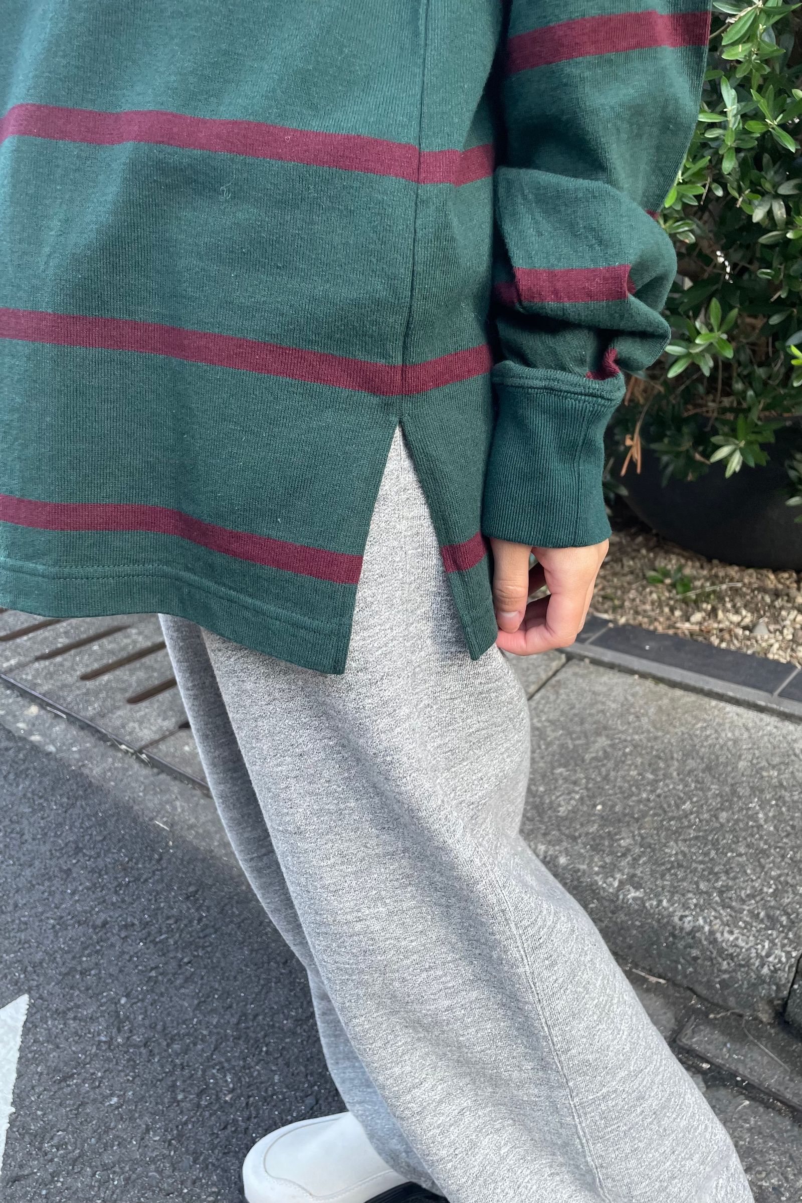 INSCRIRE - big border stripe tee -green×bordaux- 22aw | asterisk